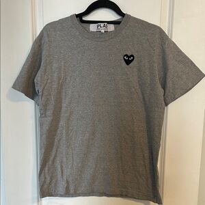 Comme des Garçons Gray T-Shirt with Black Heart Logo